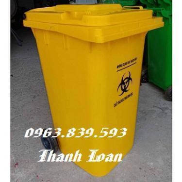 Bán thùng rác hdpe 240lit màu vàng rẻ toàn quốc. Lh 0963.839.593 Ms.Loan