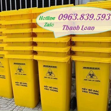 Bán thùng rác hdpe 240lit màu vàng rẻ toàn quốc. Lh 0963.839.593 Ms.Loan
