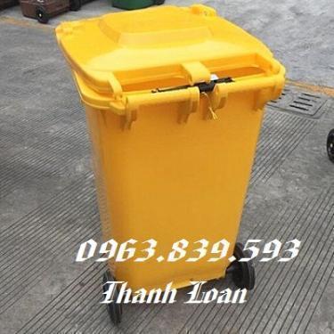 Bán thùng rác hdpe 240lit màu vàng rẻ toàn quốc. Lh 0963.839.593 Ms.Loan