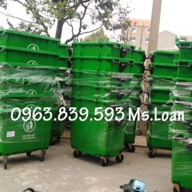 Thùng rác công nghiệp 1100 lít thu gom rác thải tập trung. 0963.839.593