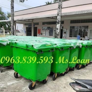 Thùng rác 660L nhựa hdpe có 4 bánh xe giao tận nơi. 0963.839.593 Ms.Loan