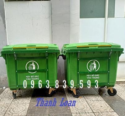 Thùng rác công nghiệp 1100 lít thu gom rác thải tập trung. 0963.839.593