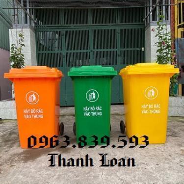 Thùng phân loại rác thải tại nguồn dung tích 120L - 240L. 0963839593 Loan