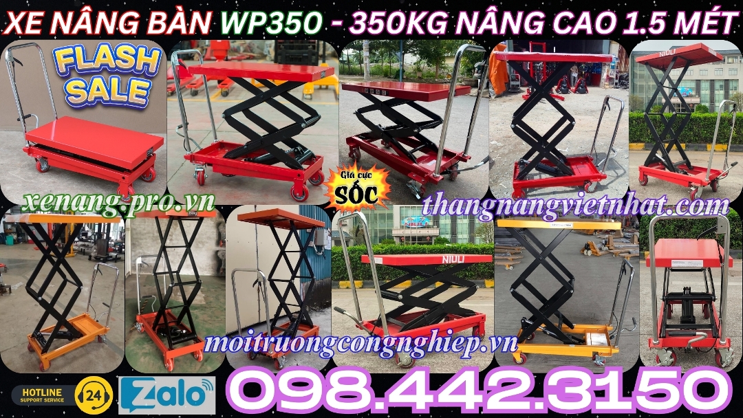 Xe nâng mặt bàn 350kg nâng cao 1500mm WP350 NIULI