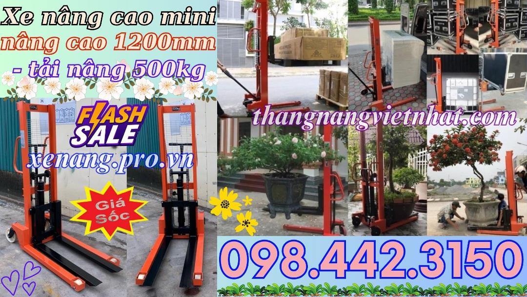 Xe nâng tay cao 500kg nâng cao 1200mm - xả kho giá sốc