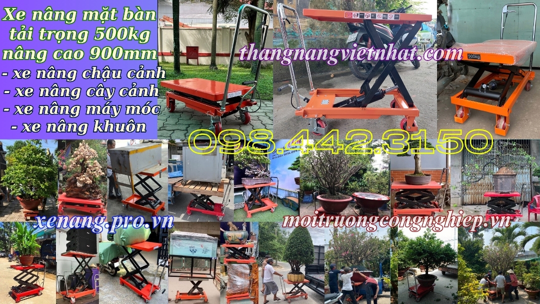 Xe nâng mặt bàn 500kg nâng cao 900mm WP500 NIULI