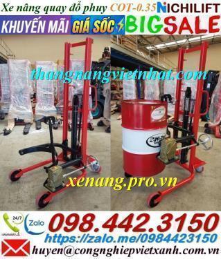 Xe nâng quay đổ phuy 350kg nâng cao 1.4 mét COT-0.35 NICHILIFT