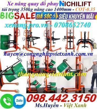 Xe nâng quay đổ phuy 350kg nâng cao 1.4 mét COT-0.35 NICHILIFT