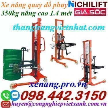 Xe nâng quay đổ phuy 350kg nâng cao 1.4 mét COT-0.35 NICHILIFT