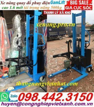 Xe nâng quay đổ thùng phuy bằng điện 500kg nâng cao 1.6 mét EDT500-M - GAMLIFT