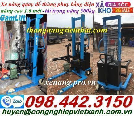 Xe nâng quay đổ thùng phuy bằng điện 500kg nâng cao 1.6 mét EDT500-M - GAMLIFT