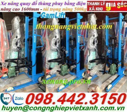 Xe nâng quay đổ thùng phuy bằng điện 500kg nâng cao 1.6 mét EDT500-M - GAMLIFT