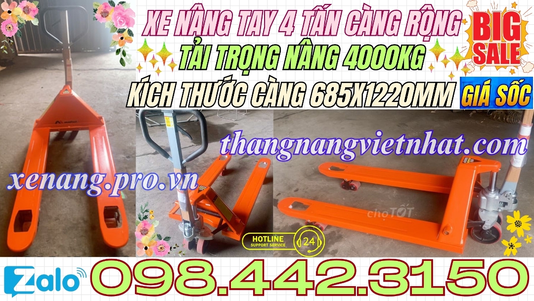 Xe nâng tay 4 tấn càng rộng AC40M – NIULI