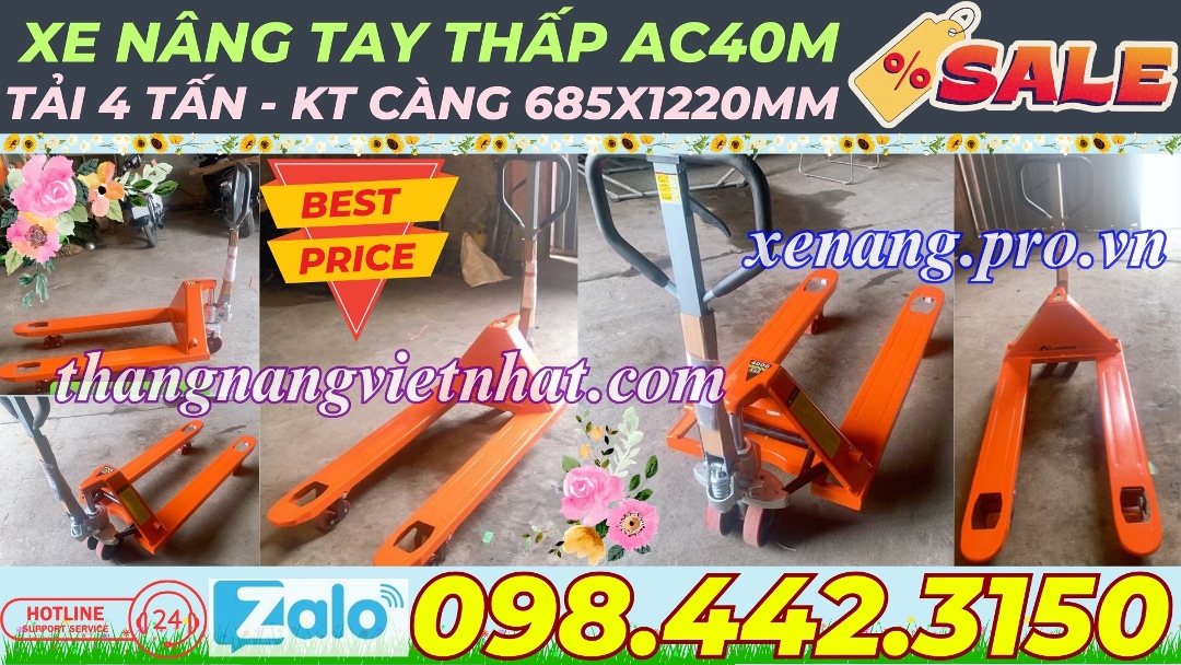 Xe nâng tay 4 tấn càng rộng AC40M – NIULI