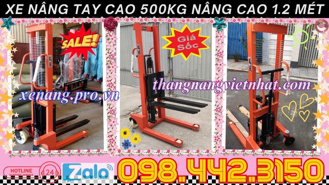 Xe nâng tay cao 500kg nâng cao 1200mm - xả kho giá sốc